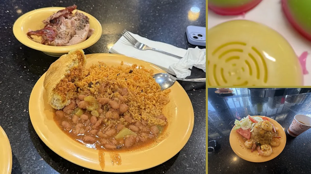 Counter service inside a Puerto Rican restaurant.